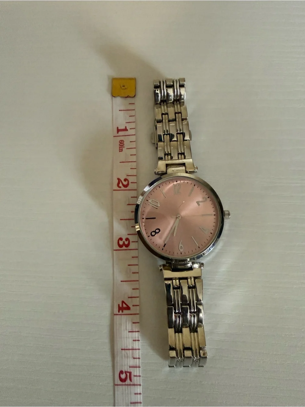Classic Women's Silver Bracelet Watch with Rose Dial